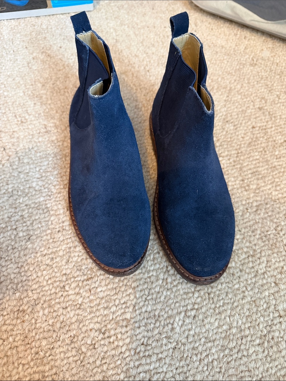 Janie and Jack Navy Suede Chelsea Boots for Kids